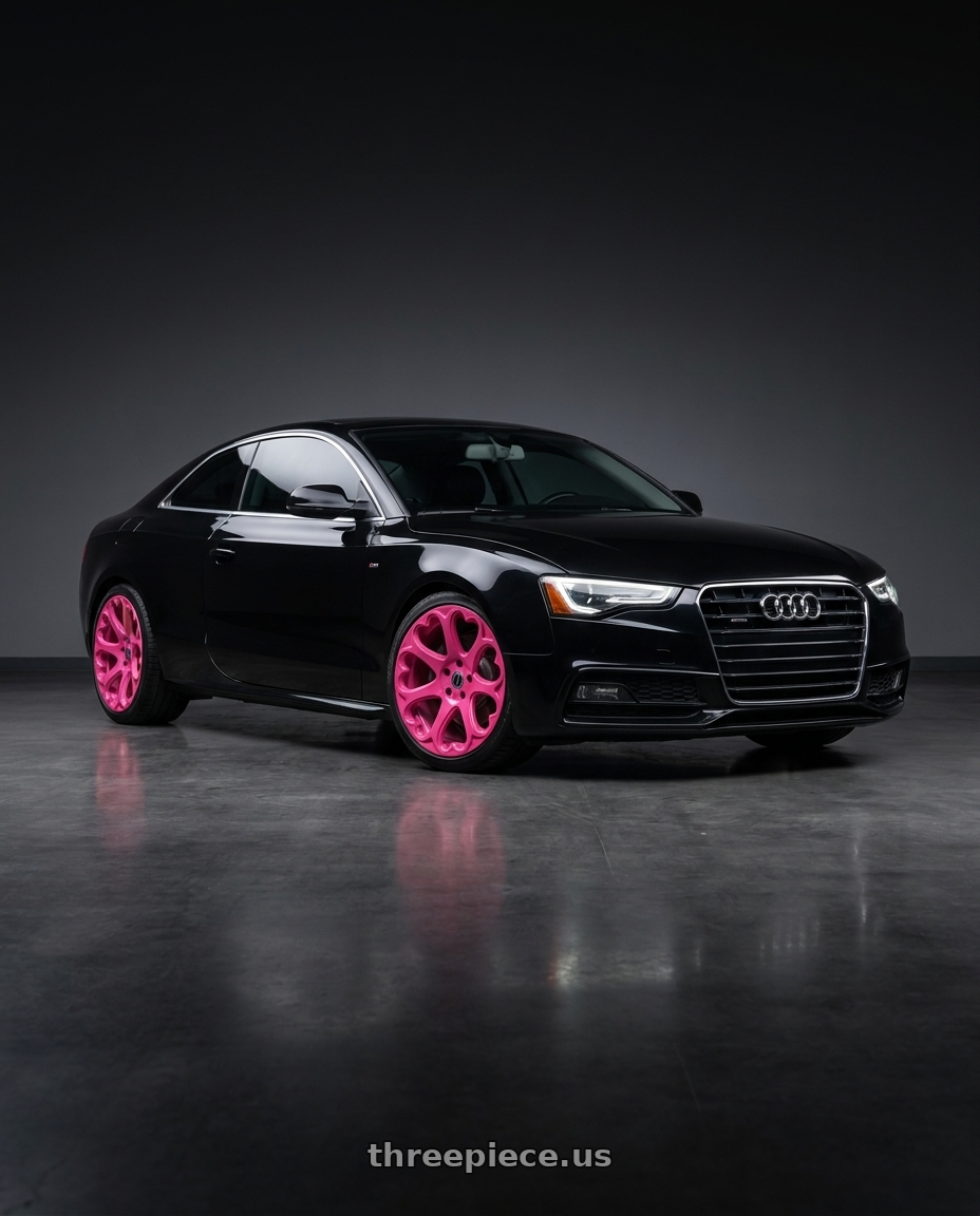 2013 audi a5 with HERITAGE WHEEL KOKORO MONOC 5x112 17x8 +25 PINK wheels