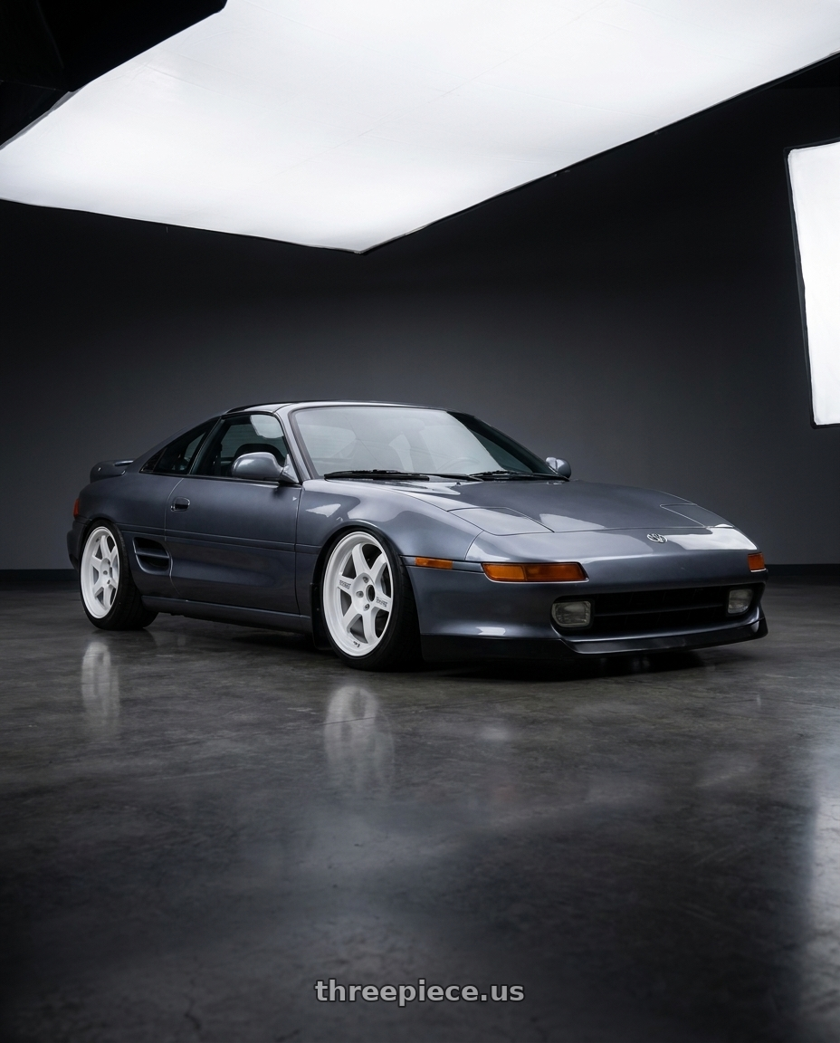 1991 Toyota Mr2 SW20 with Volk Racing TE37V 10th Anniv 5x114.3 17x9.5+15 Dash White wheels