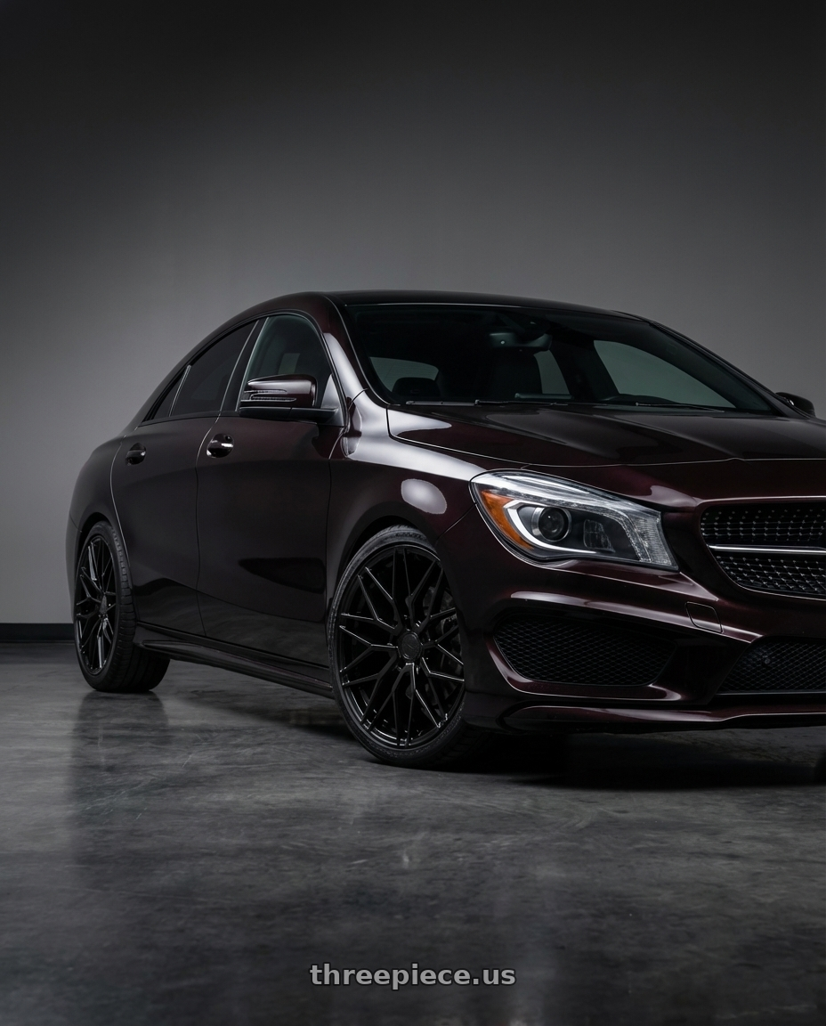 2018 Mercedes-Benz CLA C117 with Avant Garde Wheels M520R 5X112 19x9.5 +40 Gloss Black wheels