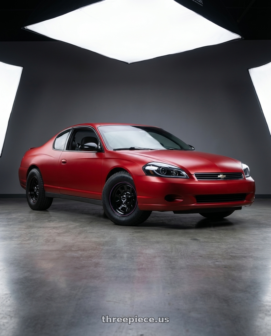 2006 Monte Carlo LT with American Racing AR767 5X114.3 15X8 -12 GLOSS BLACK W/ STRIPES wheels