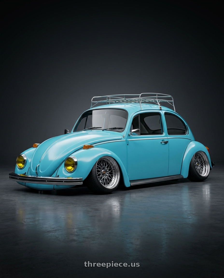 1973 vw beetle with Work Vs-Xv 5x100 18x10-37 A Disk Brilliant Silver Black wheels