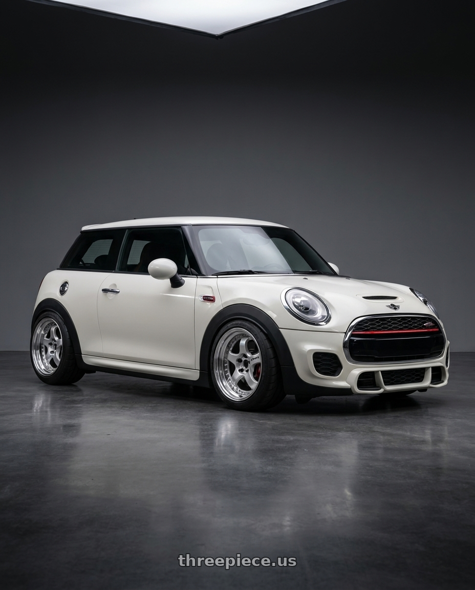 2017 mini cooper jcw with Work Meister S1 3P 5x112 18x8+43 R Disk Silver wheels