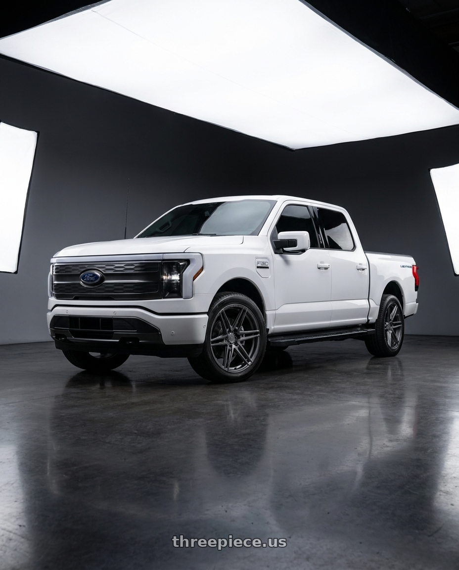 2022 Ford F150 Lightning with Rohana RFV1 6x135 22x9.5+22 Gloss Graphite wheels