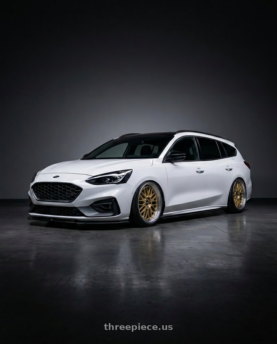 2020 ford focus st wagon with BBS LM 5x112 19x9.0+42 Gold wheels