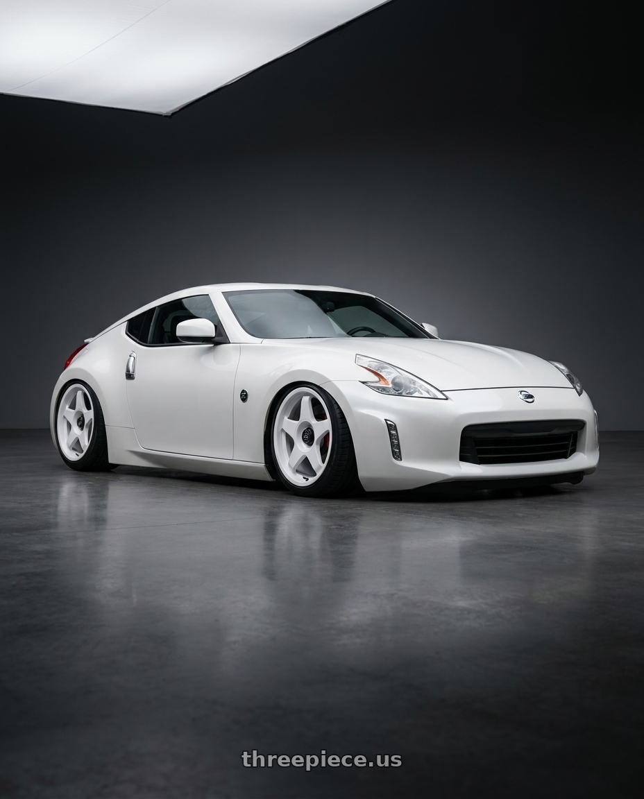 2019 Nissan 370Z with fifteen52 CHICANE 5x114.3 / 5x120 19x8.5 +35 RALLY WHITE (GLOSS WHITE) wheels