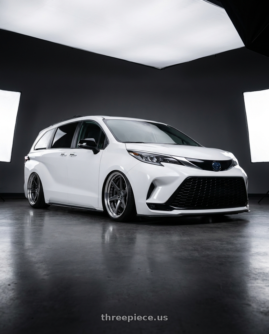 2025 TOYOTA SIENNA XSE  with Work Zeast Black Label Bst1 5x100 19x8+0 H Disk Brilliant Silver Black wheels