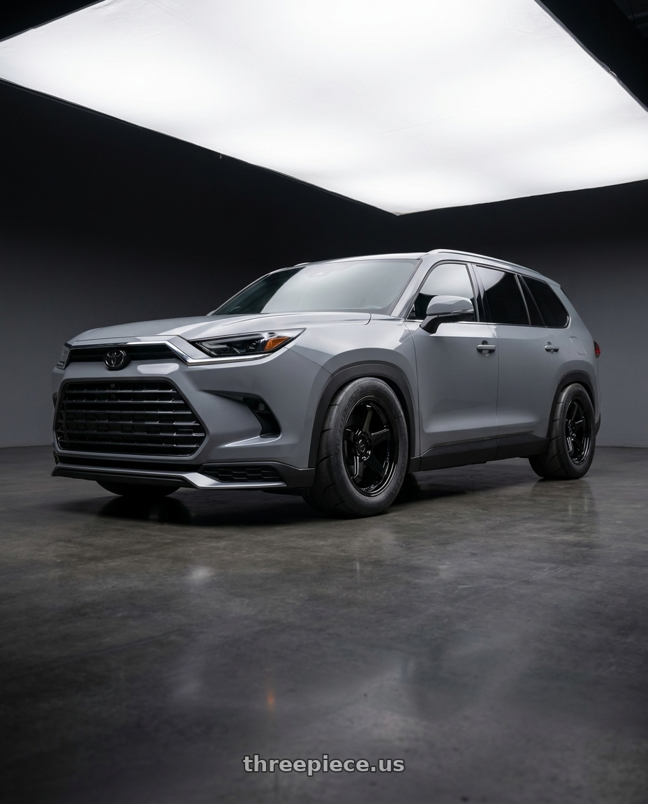 2026 Toyota grand Highlander max with KATANA RACING HR05 5x120 18x8.5 +35 Gloss Black wheels