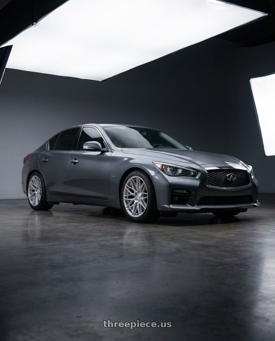 2022 Infiniti Q50 with ESR Wheels RF11 5x120.6 18x10.5 +22 Brushed Hyper Silver wheels