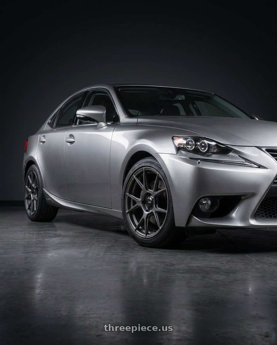 2013 Lexus IS300h with Konig Ampliform 5x114.3 18x8.5+35 Dark Metallic Graphite wheels