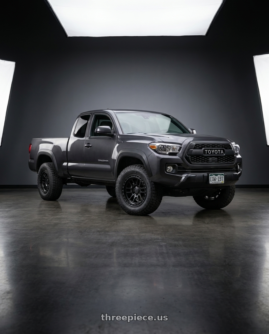2021 TOYOTA TACOMA with fifteen52 RANGE HD 6x139.7 17x8.5 +0 ASPHALT BLACK (SATIN BLACK) wheels