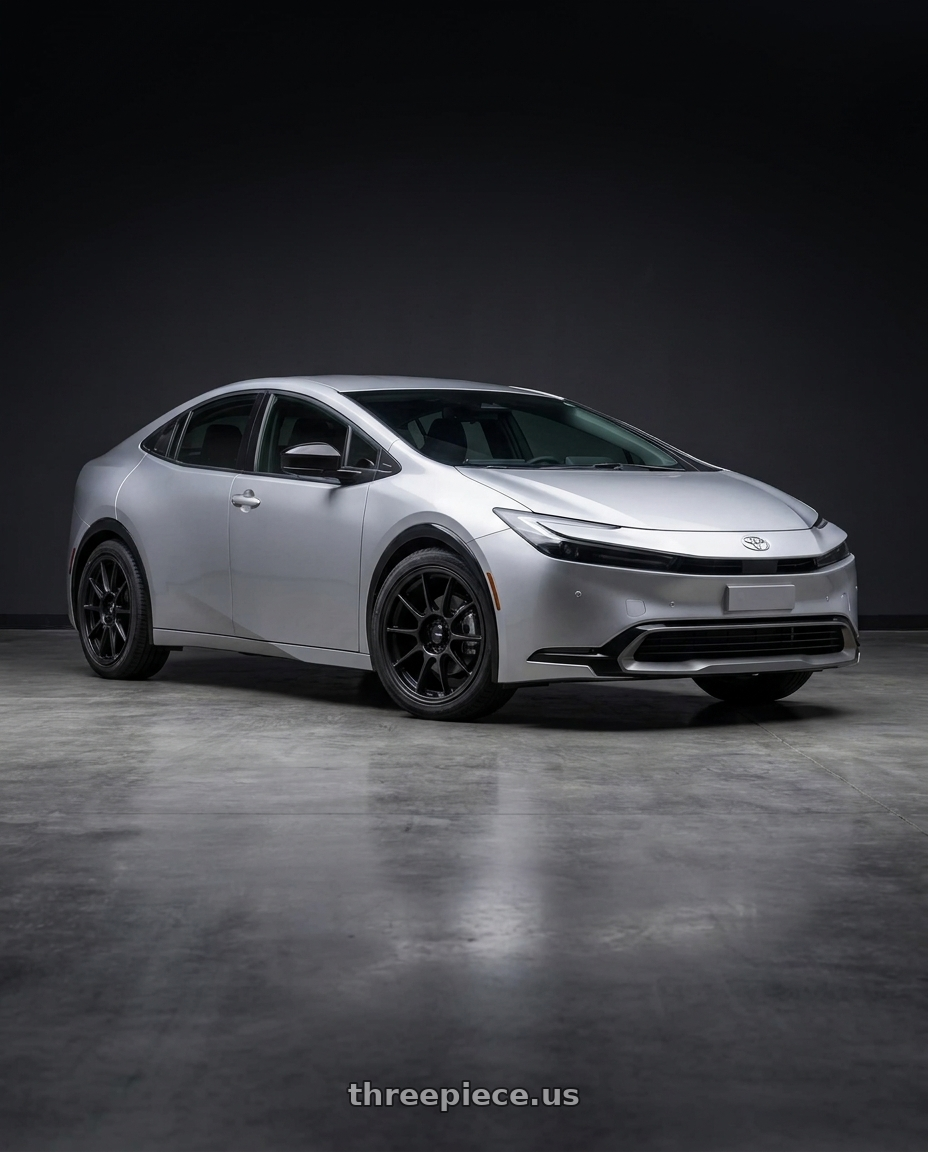 2024 Toyota Prius with Konig Dekagram 5x114.3 17x8+40 Semi-Matte Black wheels