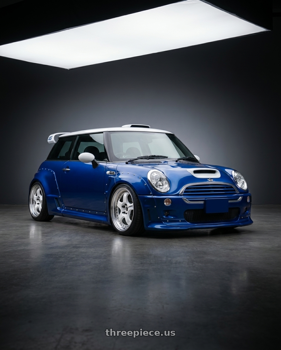 2006 mini cooper s  with Work Meister S1 3P 4x100 17x8+36 W Disk White wheels