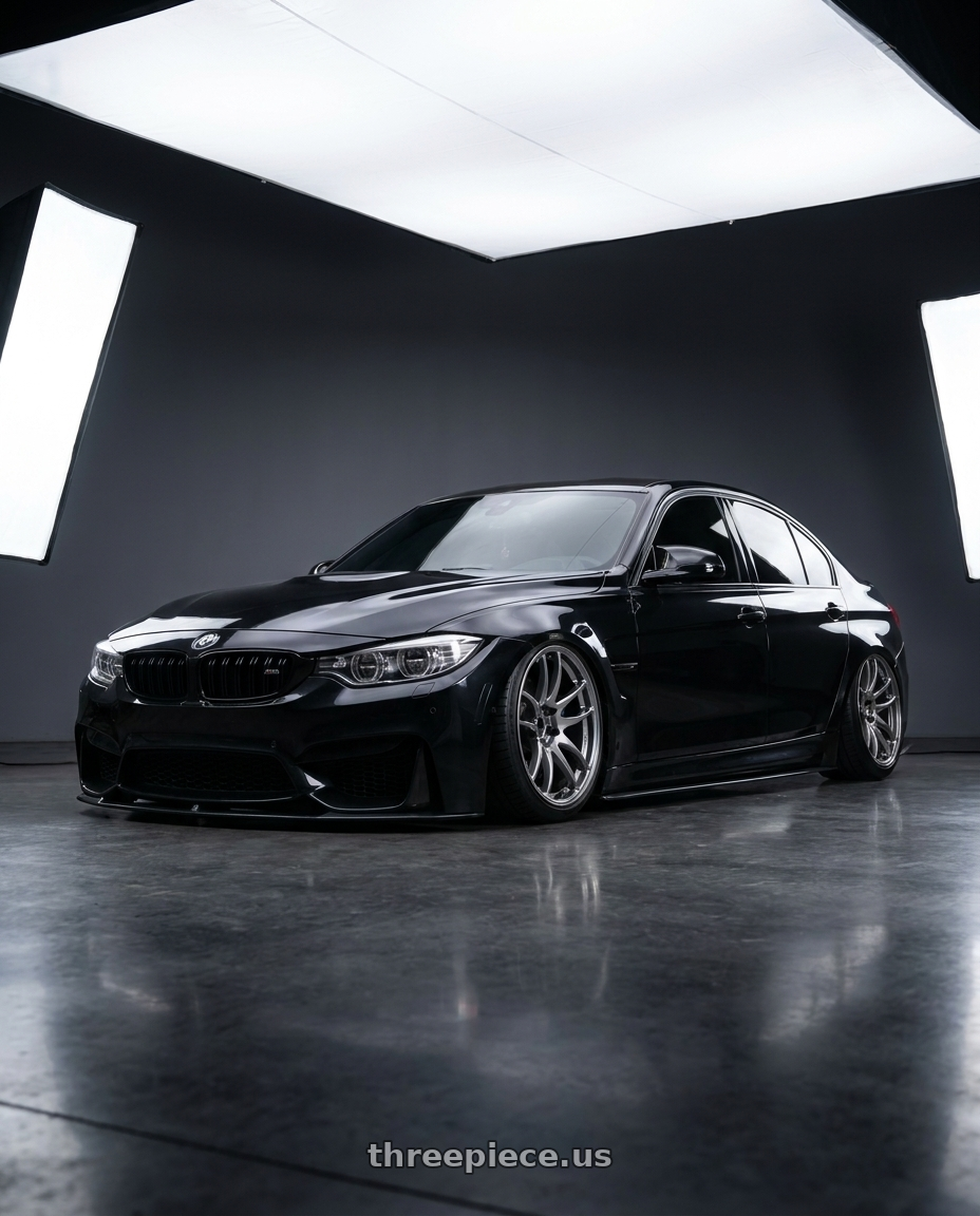 2016 bmw m3 with Work Emotion Cr Kiwami 5x120 19x10.5 +12 Gt Silver wheels