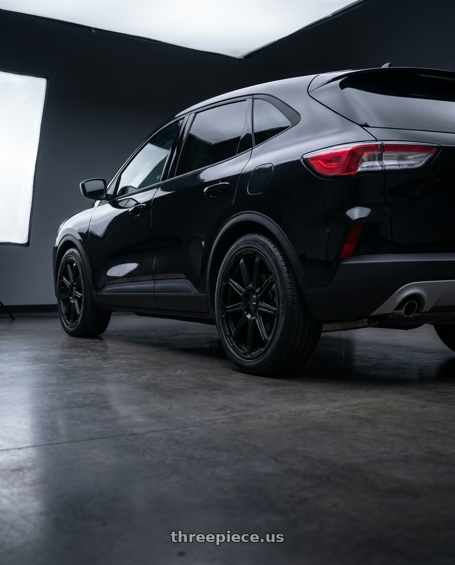 2025 Ford Escape Active with Enkei Adventurer 5x108 17x7.5+35 Matte Black wheels rear three quarter view slight stretch tires