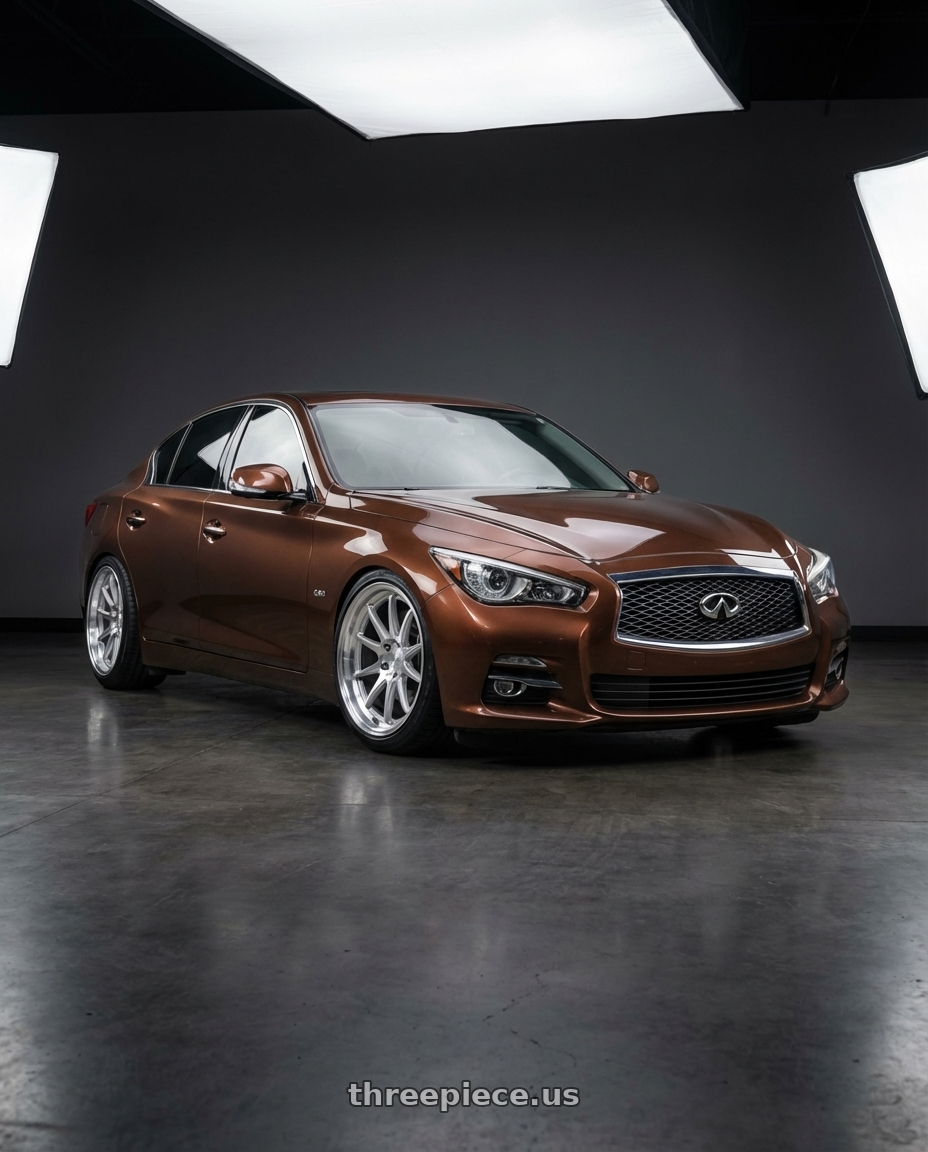 2014 Infiniti q50 chestnut bronze with Aodhan DS08 5X114.3 19x9.5+15 Silver w/Machined Face wheels