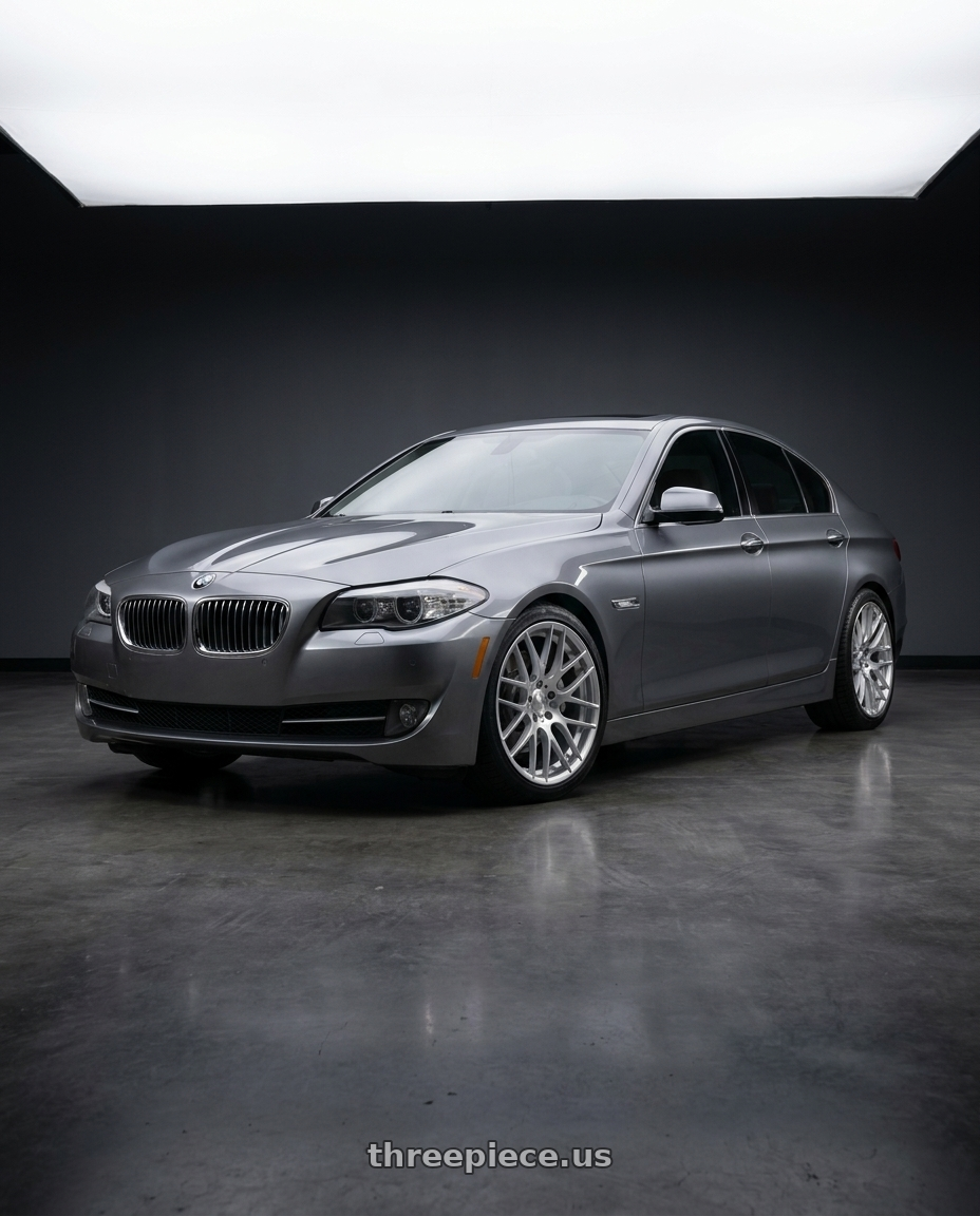 2016 BMW 5 Series F10 with Avant Garde Wheels M359 5X120 19x11 +25 Hyper Silver wheels