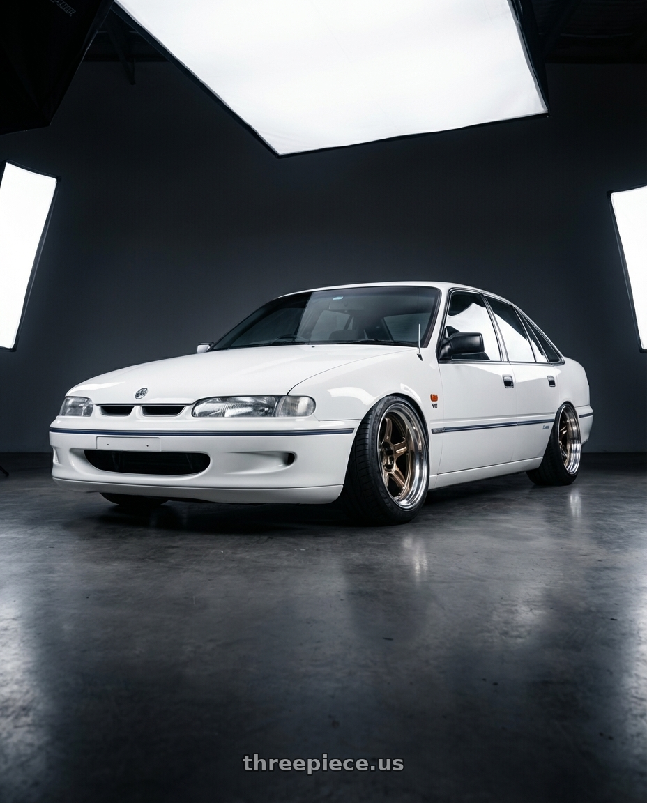 1996 Holden commodore  with Volk Racing 21C SPEC-SR 5x114.3 18x10.5 +15 SHINING BRONZE METAL / RIM DC wheels