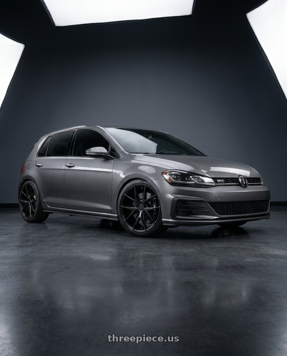 2019 Volkswagen GTI MK7 with Niche 1PC M117 MISANO 5X112 18X8 +30 MATTE BLACK wheels