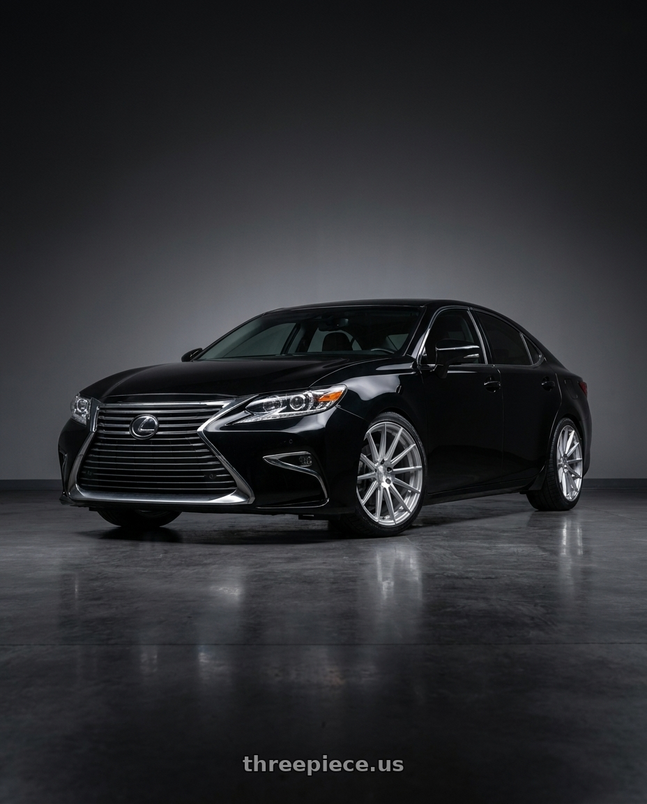 2017 Lexus es200 black with Avant Garde Wheels M615 BLANK 19x8.5 +BLANK Silver Machine wheels