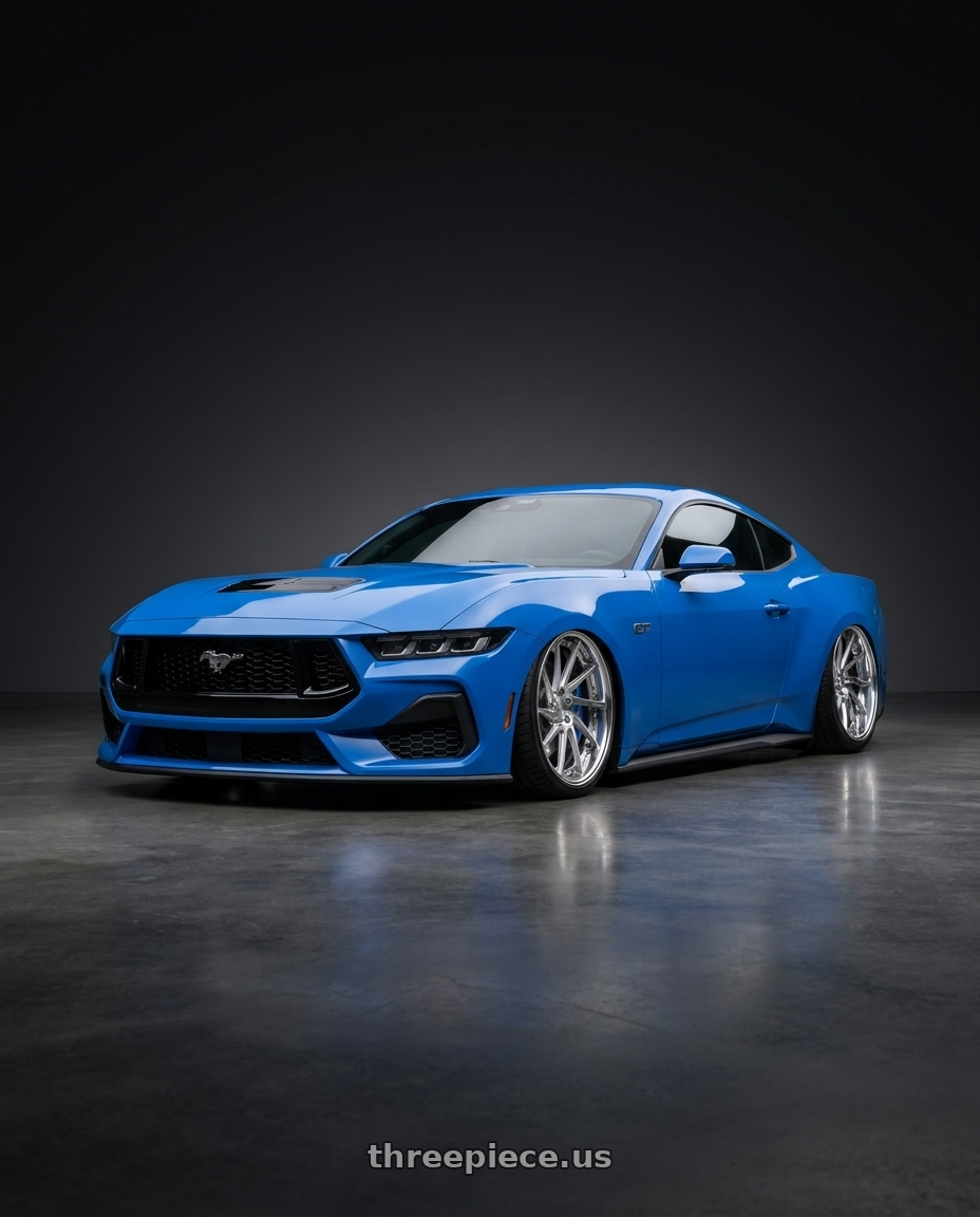 2024 ford mustang gt premium with Work Gnosis Cvs 5x114.3 19x10+30 A Disk Buff Finish wheels