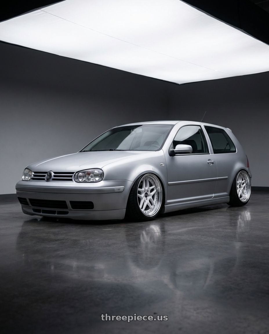 2002 vw gti with ESR Wheels CS SERIES CS15 5x100 18x8.5 +30 Gloss White wheels