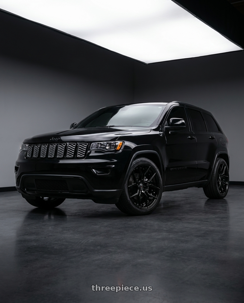 2017 jeep grand cherokee altitude with MARQUEE WHEELS M1000 5x115 20x10.5+38 GLOSS BLACK wheels