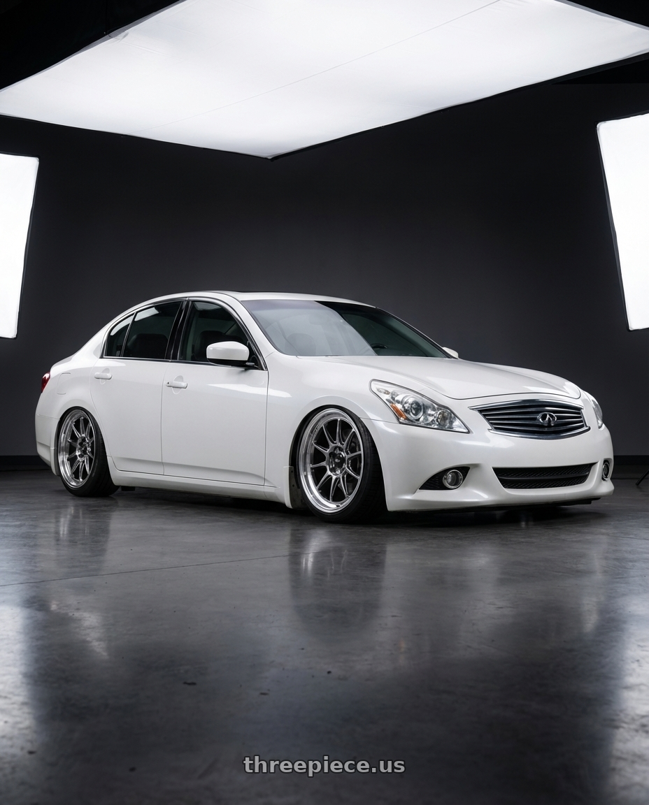 2012 Infiniti G37 with Konig Countergram 5x114.3 19x10+25 Hyper Chrome / Machined Lip wheels
