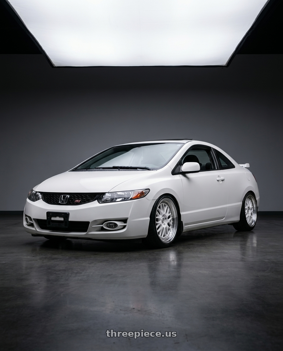 2010 Honda Civic SI with ESR Wheels SR SERIES SR01 5x100 18x8.5 +30 Gloss White wheels