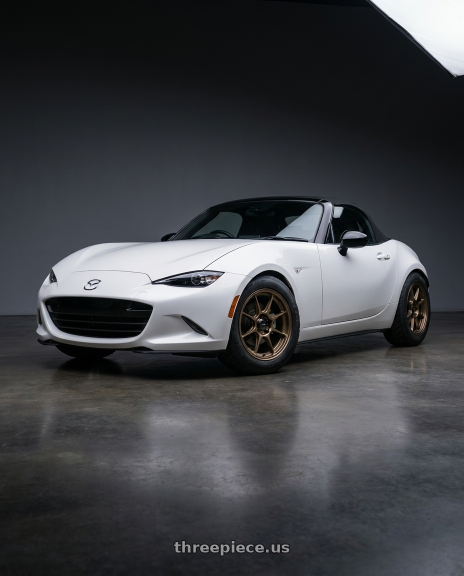 2024 nd mx5 soft top with Konig Dekagram 4x100 15x7.5+35 Gloss Bronze wheels