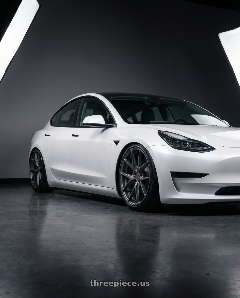 2023 Tesla Model 3 with Niche 1PC M116 MISANO 5X114.3 19X9.5 +35 MATTE GUN METAL wheels