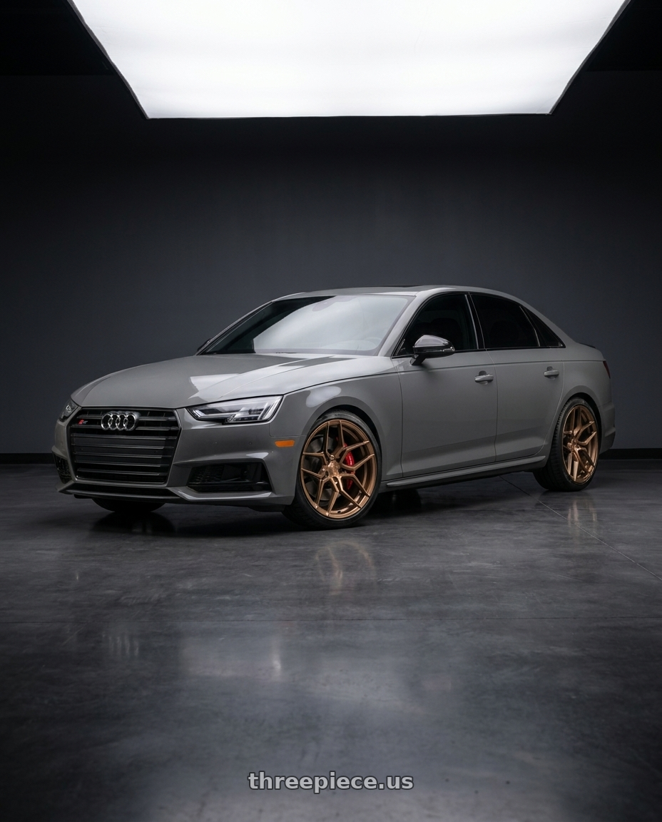 2019 Audi s4 with Rohana RFX11 5x112 19x8.5+35 Brushed Bronze wheels