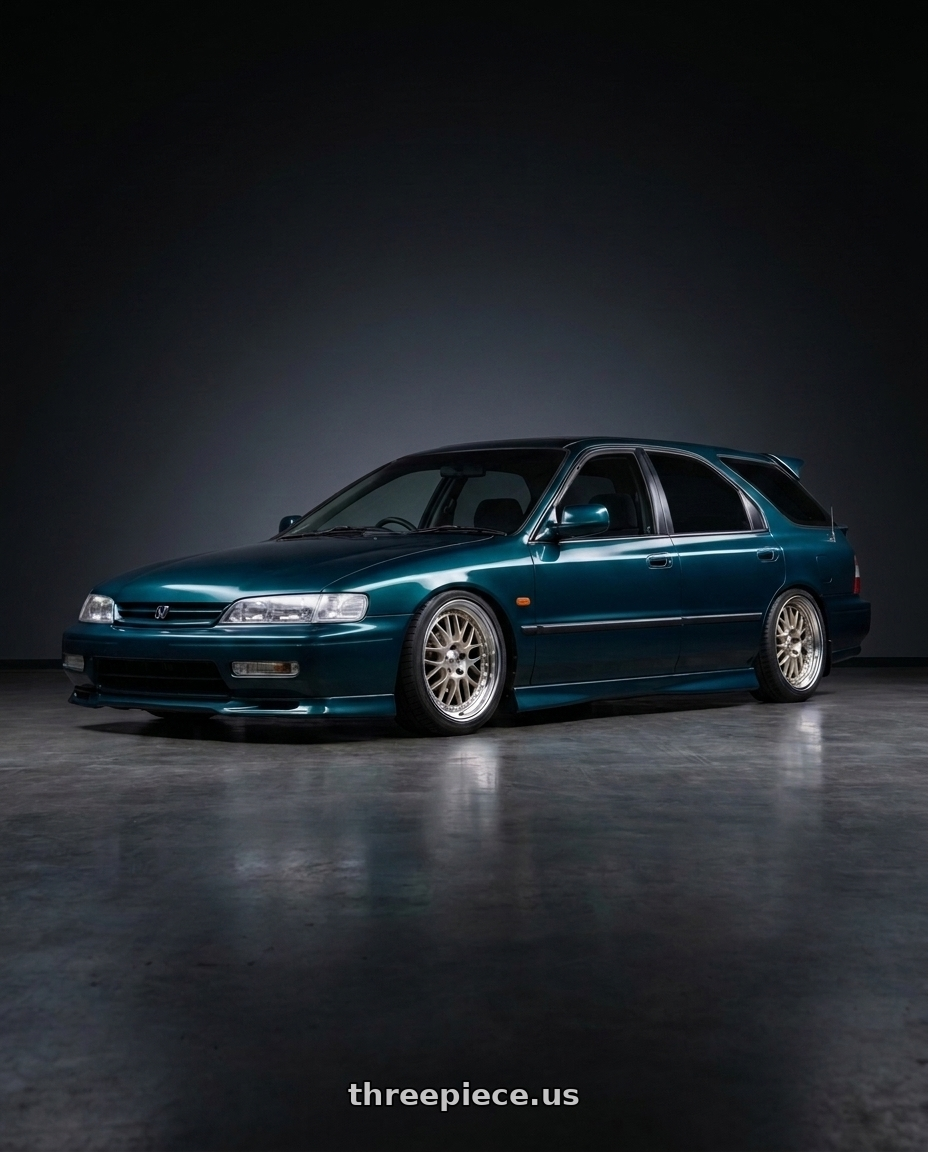 1994 honda accord Areodeck wagon with Work Meister M1 3p 4x114.3 18x8+38 O Disk Titanium Gold wheels