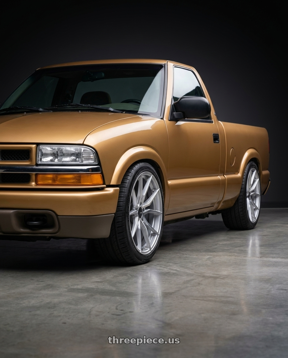 1998 Chevrolet S10 with Advanti Racing 80S Hybris 5X120 18x8 +35 Silver with Machined Face wheels