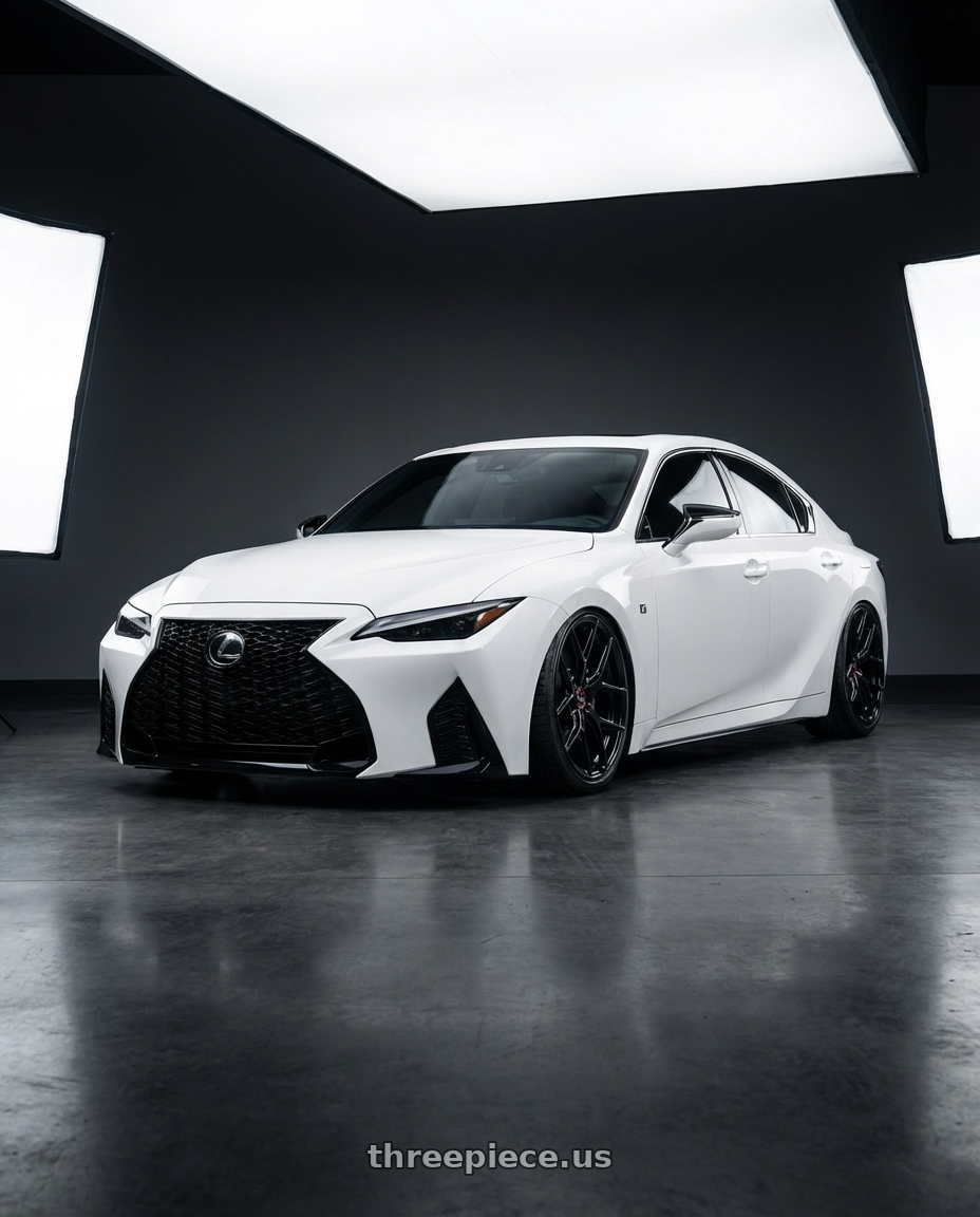 2018 Lexus IS 350 F Sport with Vossen HF-5 19x9.5 / 5x114.3 / ET40 / Deep Face / 73.1 - Gloss Black Wheel - HF5-9N63 wheels