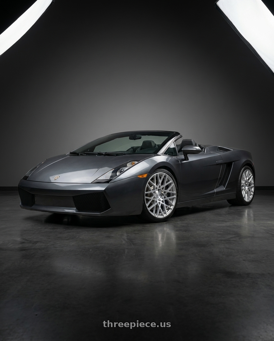 2007 Lamborghini gallardo with Rotiform 1PC R110 BLQ 5X112 19X8.5 +35 GLOSS SILVER MACHINED wheels