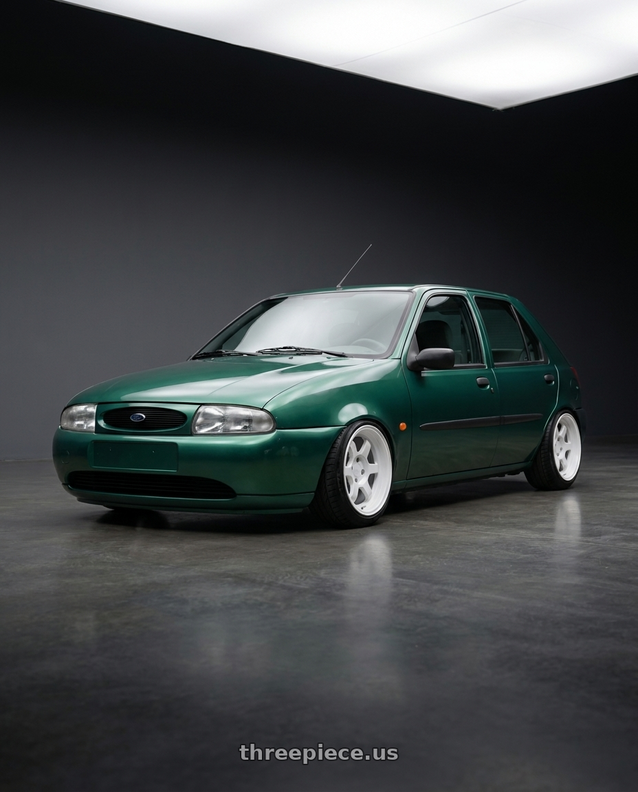 1997 Fiesta 10 with 9six9 SIX-1 Deep 4x100 15X8 +20 Competition White wheels