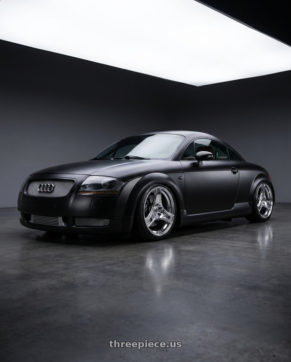2001 audi tt quattro with HERITAGE WHEEL BUSHIDO MONOC 5x100 18x8.5 +35 CHROME wheels