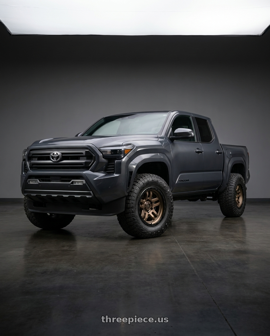toyota tacoma 4th gen 2024 sr rwd with Fuel 1PC D702 AMMO 6X139.7 17X9 -12 MATTE BRONZE BLACK BEAD RING wheels