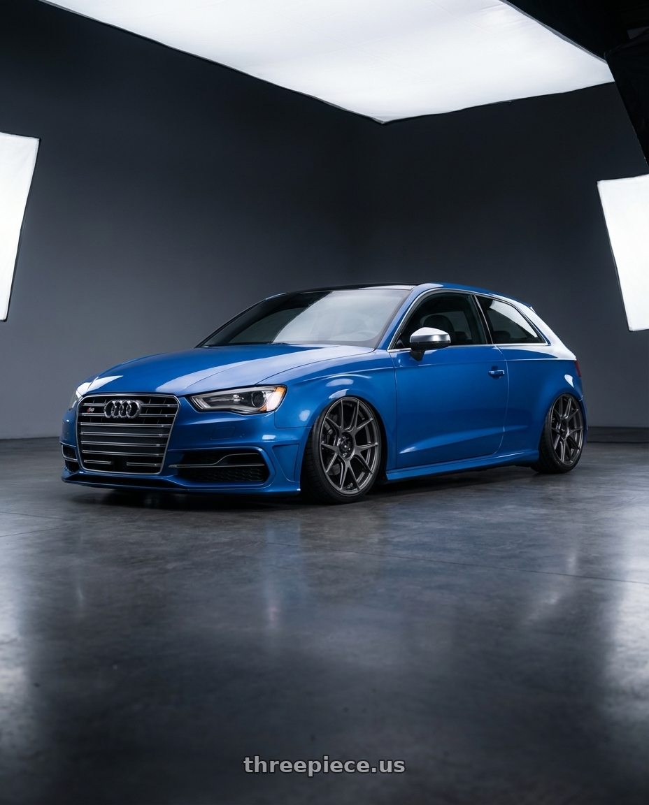 2019 Audi S3 8V with Konig Ampliform 5x112 19x8.5+32 Dark Metallic Graphite wheels