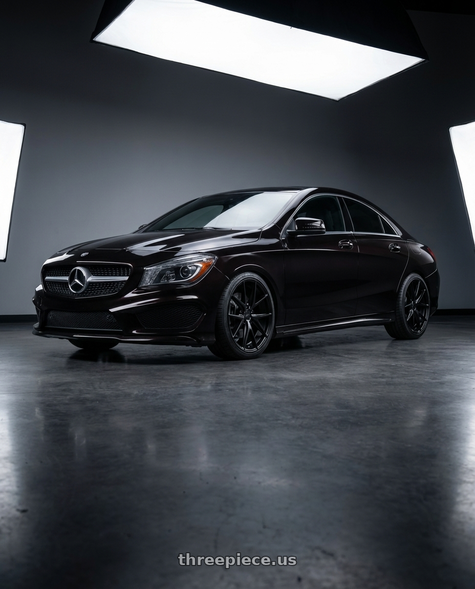 2018 Mercedes-Benz CLA C117 with Niche 1PC M117 MISANO 5X112 19X8.5 +34 MATTE BLACK wheels