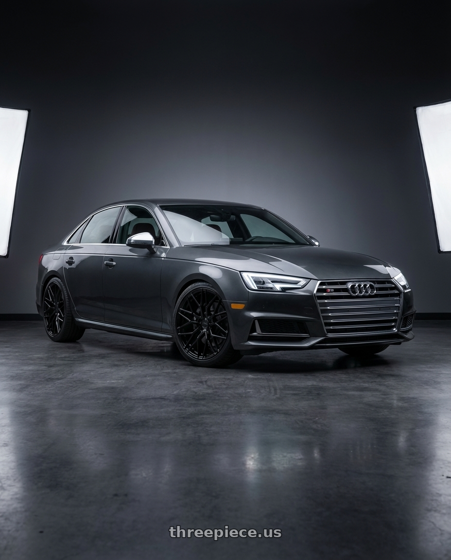 2023 Audi S4 B9 with Avant Garde Wheels M520R 5X112 19x9.5 +40 Gloss Black wheels