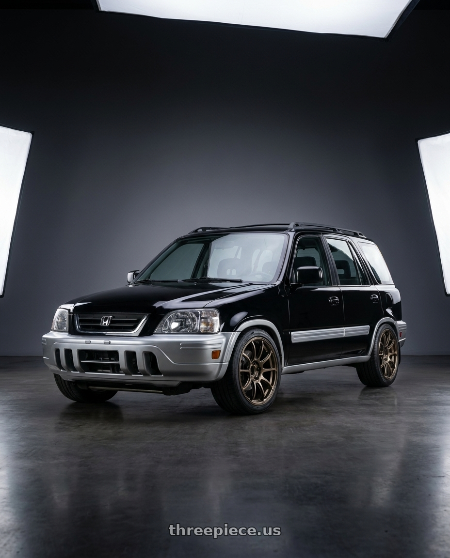 2001 Honda CRV with Advan RZ-F2 5x120 18x9.5+45 Racing Umber Bronze wheels