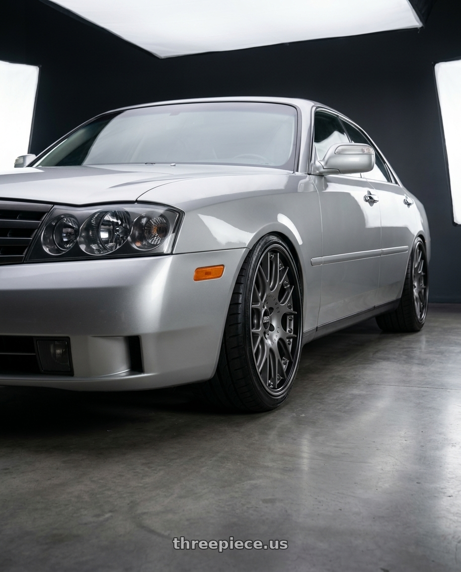 2004 Infiniti M45 with BBS CH-RII 5x120 22x10 +40 Satin Platinum Center Black Lip SS Rim Protector wheels
