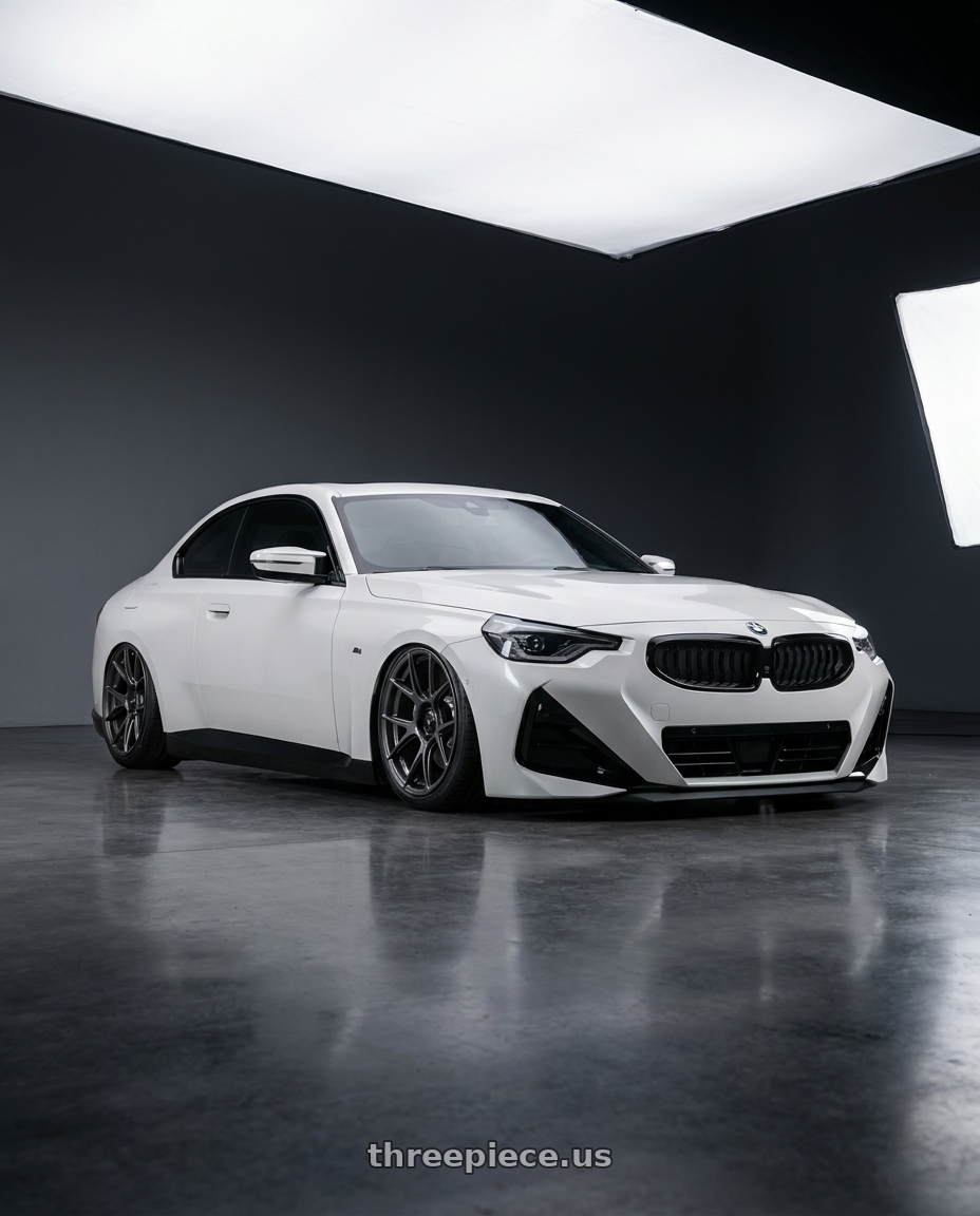 2024 BMW 2 Series G42 with Konig Ampliform 5x112 19x8.5+32 Dark Metallic Graphite wheels
