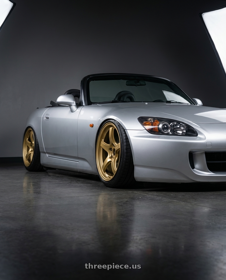 2009 Honda S2000 with Gram Lights 57CR 5x114.3 18x9.5 +38 Almite Gold wheels