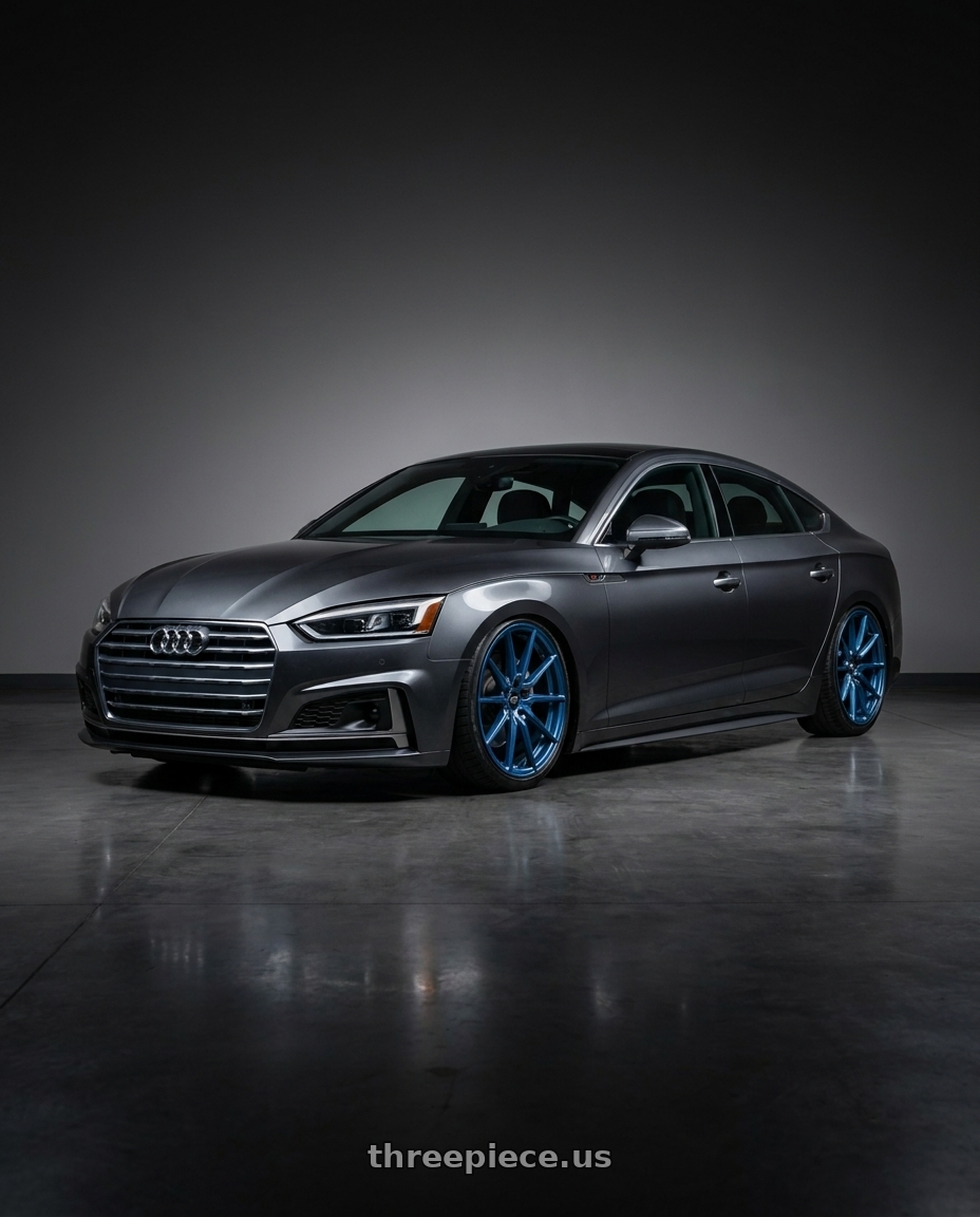 2018 A5 b9 with MST Wheels DELTA 5x114.3 18x8.5 +35 Cerulean Blue Pearl wheels