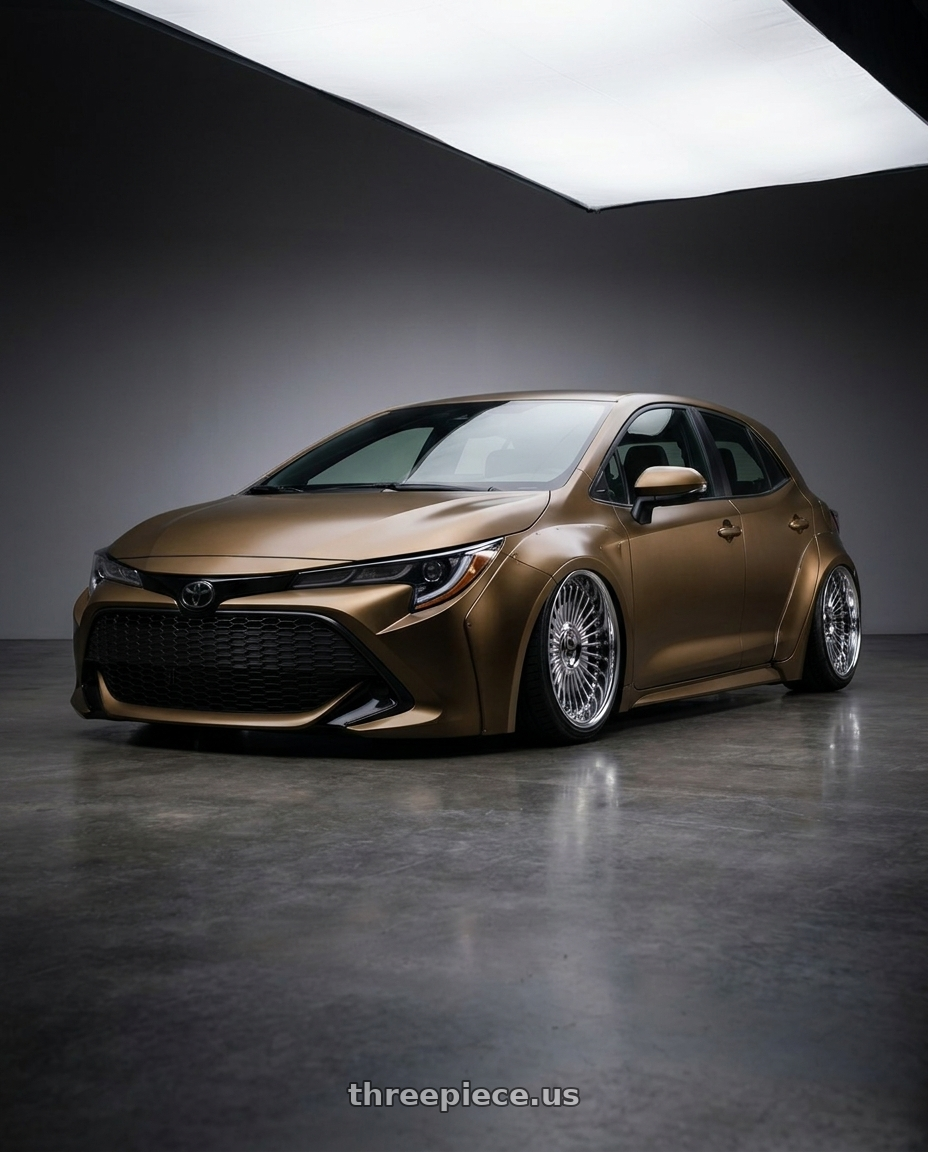 2019 Corolla Hatch Se Oxidize Bronze With Spoilee with Work Emitz Black Polish 5x100 19x8.0 +0 wheels
