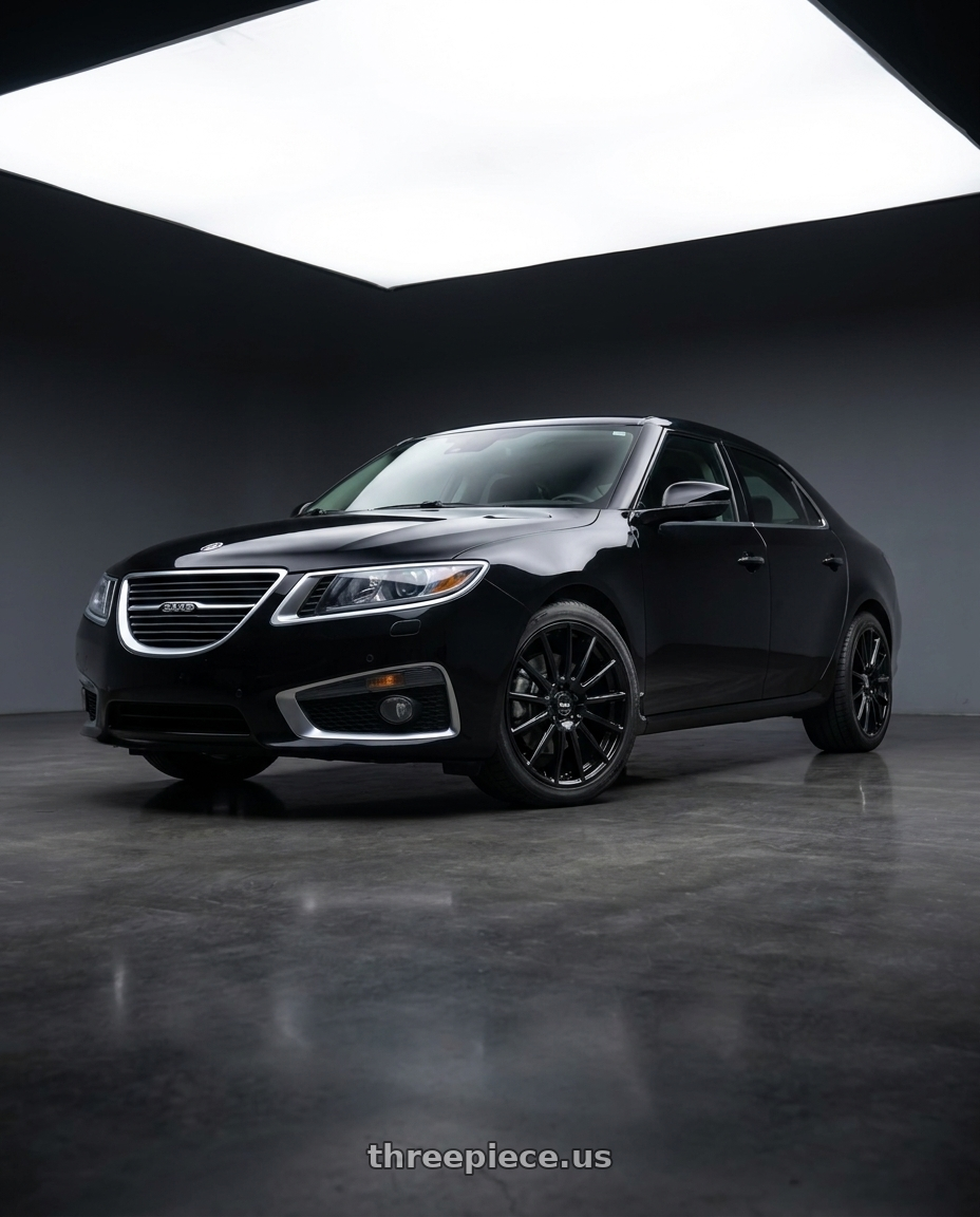 2012 Saab 9-5 aero with V�xx Casina 5x100/5x114.3 16x7+40 Gloss Black wheels