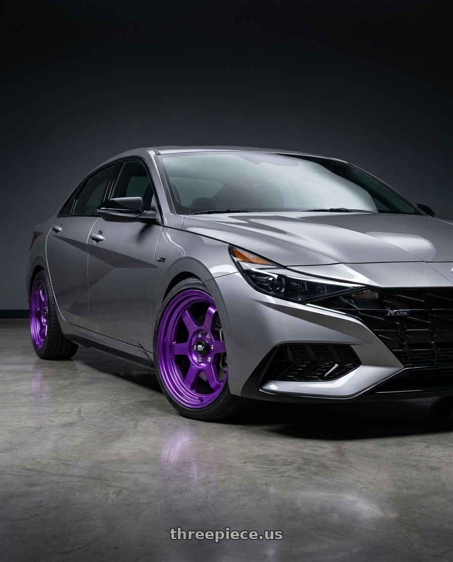 2023 Hyundai Elantra n line with MST Wheels Time Attack 4x100/4x114.3 15x8.0 +0 Cosmic Purple wheels