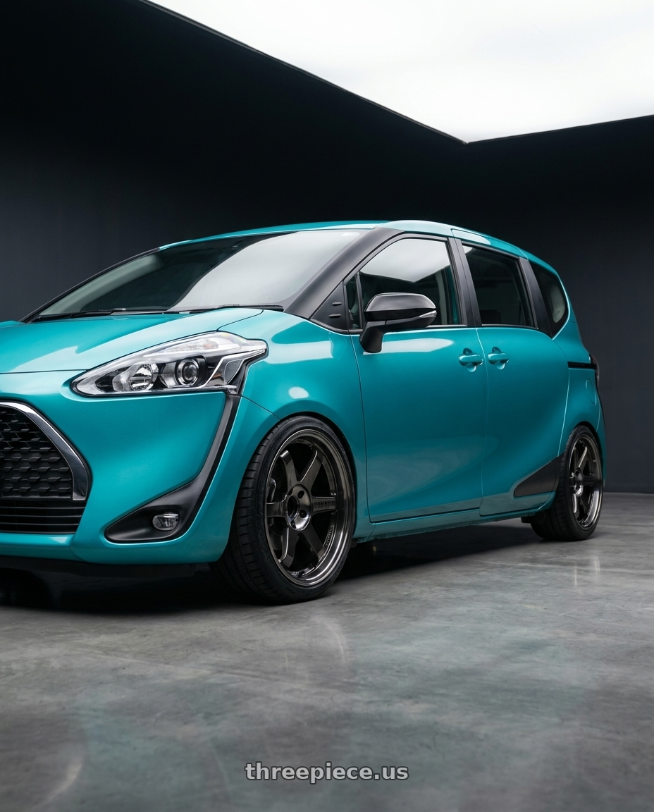 2020 toyota sienta  with Volk Racing TE37SL 5x120 19x9.5 +21 PRESSED DOUBLE BLACK wheels